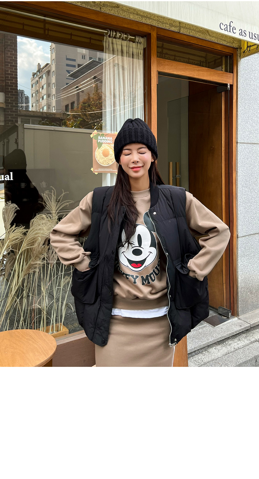 [[SET]퍼니 미키 기모 라인 스커트세트] 24시간 편하고 예쁘게, 핑크시슬리