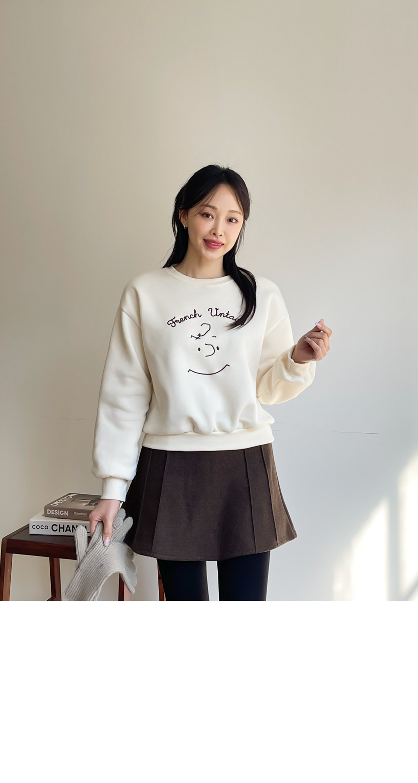 모직핀턱 플레어 피치기모 치마레깅스 상세 이미지 13