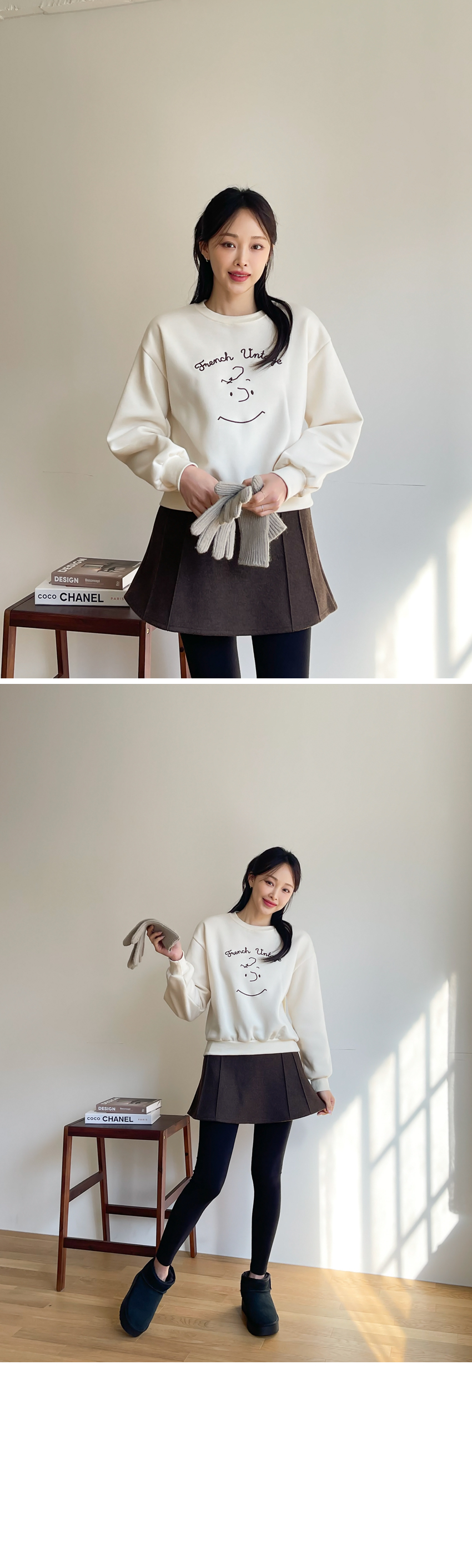 모직핀턱 플레어 피치기모 치마레깅스 상세 이미지 12