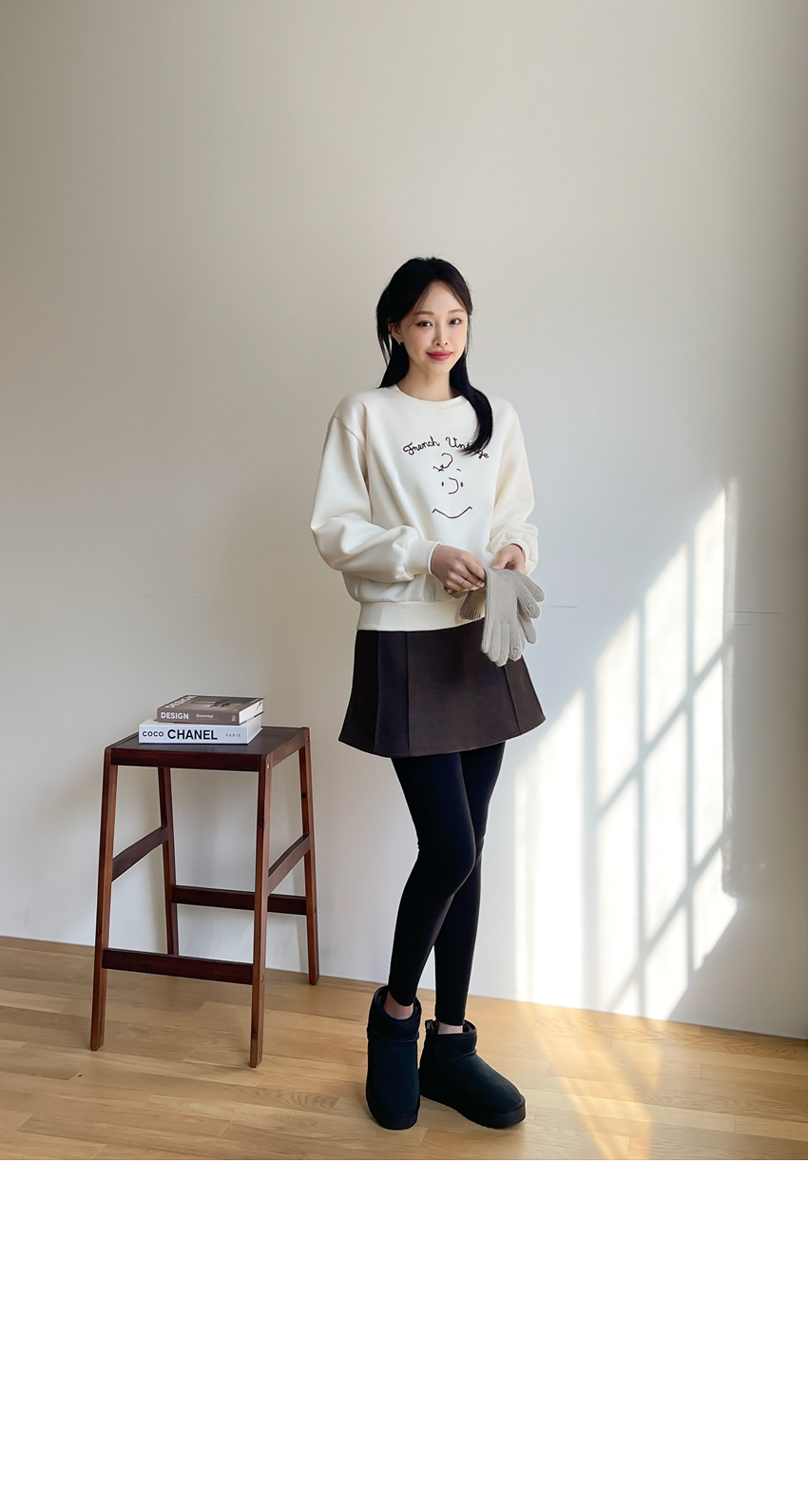 모직핀턱 플레어 피치기모 치마레깅스 상세 이미지 17