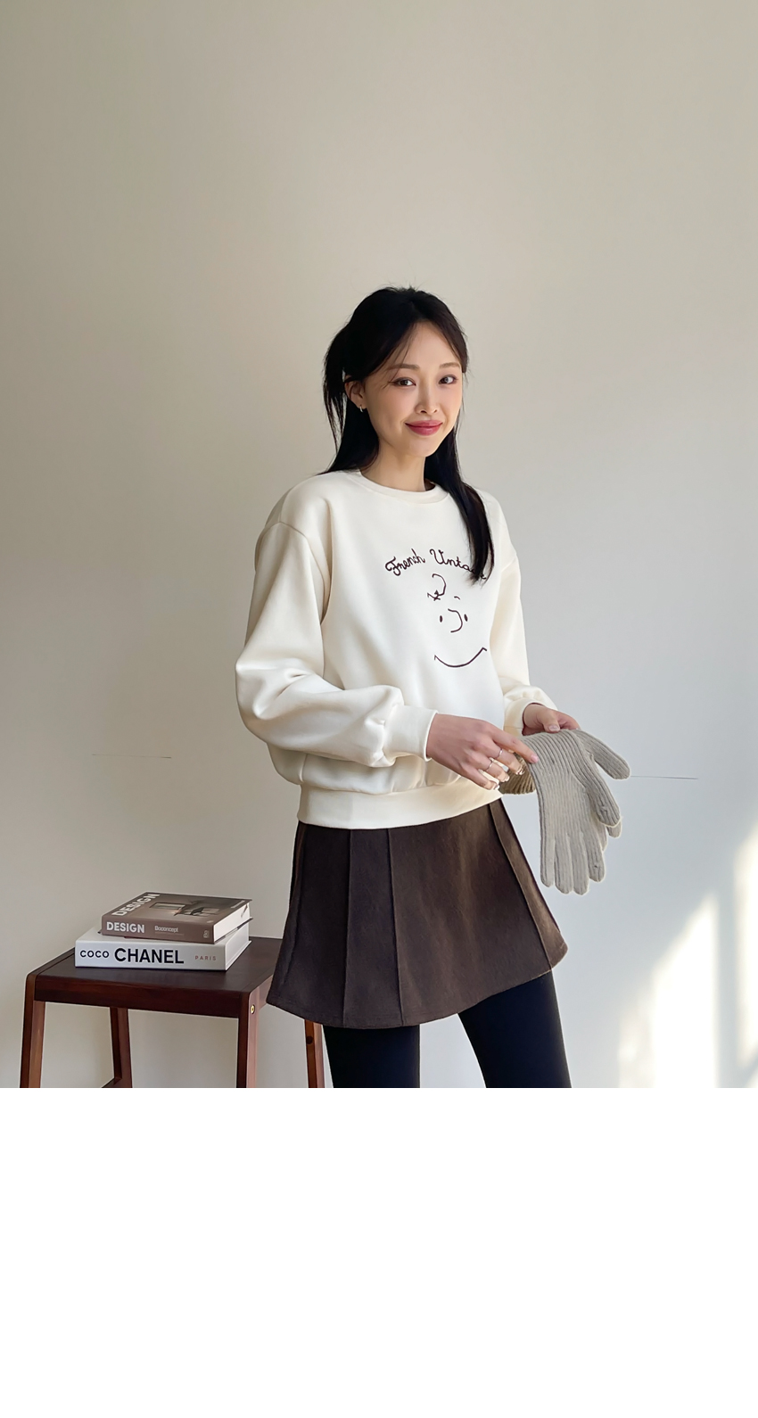 모직핀턱 플레어 피치기모 치마레깅스 상세 이미지 21