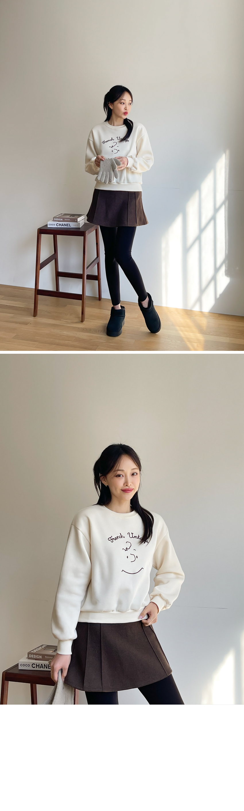 모직핀턱 플레어 피치기모 치마레깅스 상세 이미지 22
