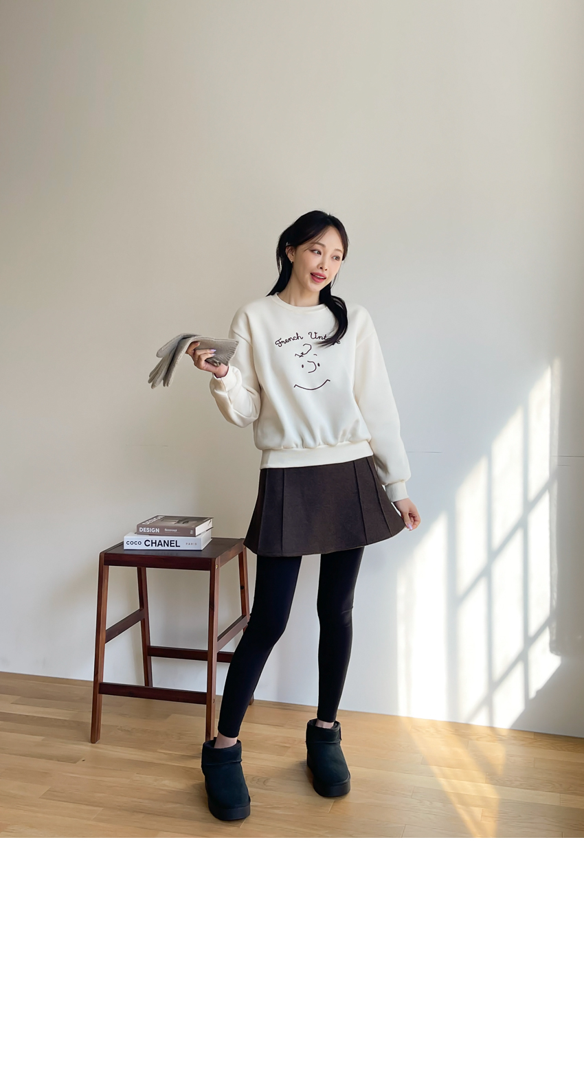 모직핀턱 플레어 피치기모 치마레깅스 상세 이미지 26