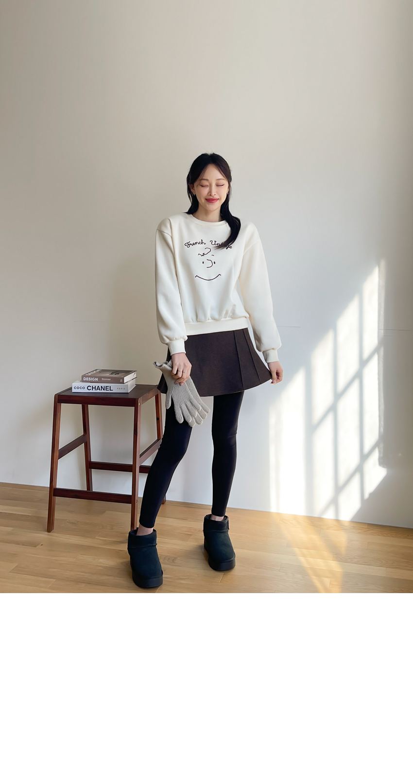 모직핀턱 플레어 피치기모 치마레깅스 상세 이미지 30