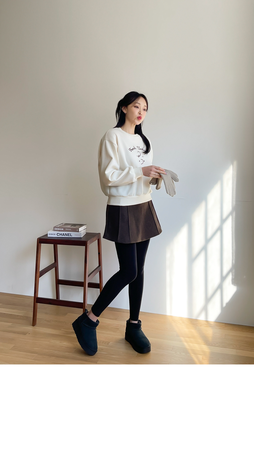 모직핀턱 플레어 피치기모 치마레깅스 상세 이미지 33